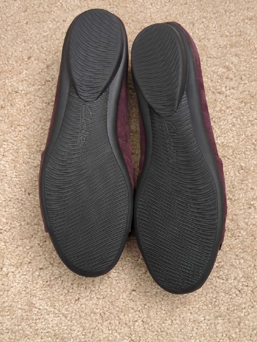Clarks Plum Suede Knot Bow Loafers - Picture 5 of 8